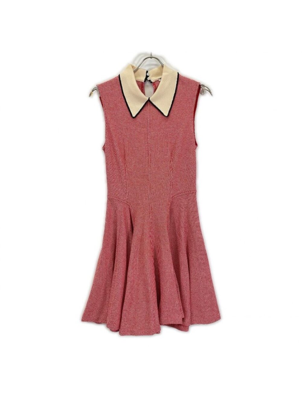 Miu Miu Red White Knit Color Sleeveless Flare Dress